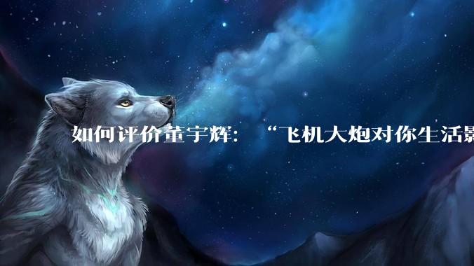 如何评价董宇辉：“飞机大炮对你生活影响其实并不大，小家电才是真正提升每个人生活质量”这个观点？